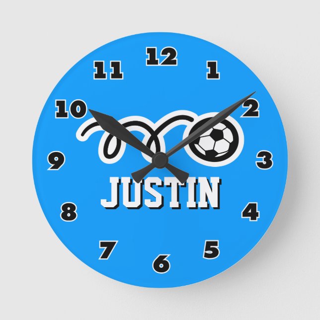 Horloge murale de balle de football avec nom pour  (Recto)