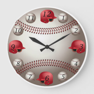 Horloge murale de baseball avec Casques rouges