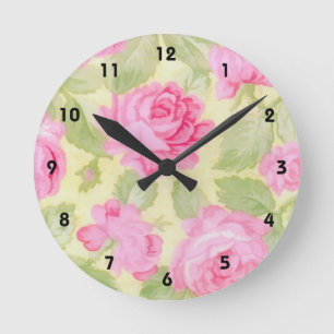 Horloge murale de beauté rose