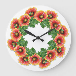 Horloge murale de Blanketflower d'Indien