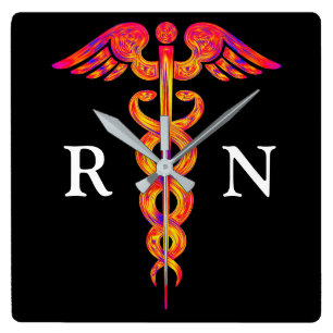 Horloge murale de caducée