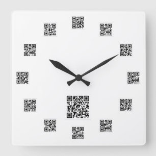 Horloge murale de carré de code de Qr