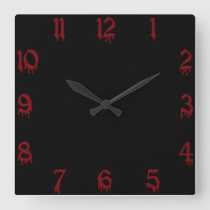 Horloge murale de carré rouge et noir