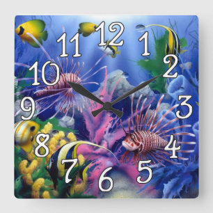Horloge murale de chambre familiale de vie marine