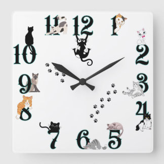 horloge murale de chat