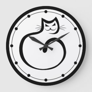 Horloge murale de chat noir