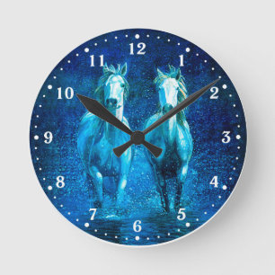 Horloge murale de cheval blanc