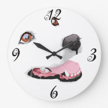 Horloge murale de chien blanc