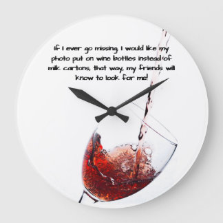 Horloge murale de citation de vin amusant