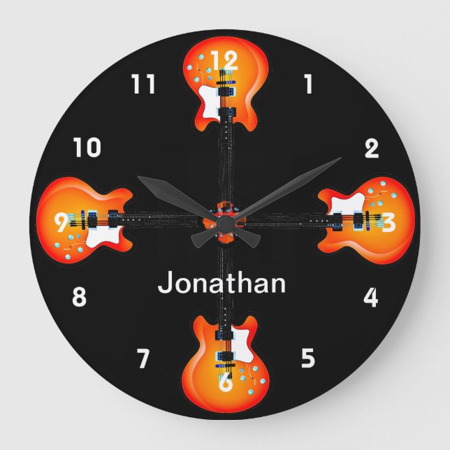 Horloge murale de conception de guitares (Recto)