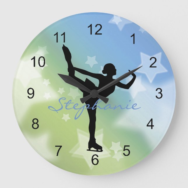 Horloge murale de conception de patinage sur glace (Recto)