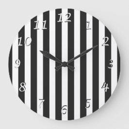 Horloge murale de conception rayée noir et blanc