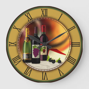 Horloge murale de coutume de vin et de fromage