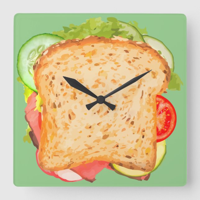 Horloge murale de cuisine Conception sandwich (Recto)