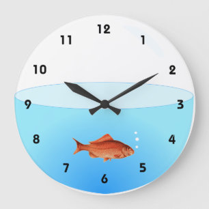 Horloge murale de cuvette de poisson rouge avec