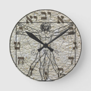 Horloge murale de da Vinci d'homme de Vitruvian