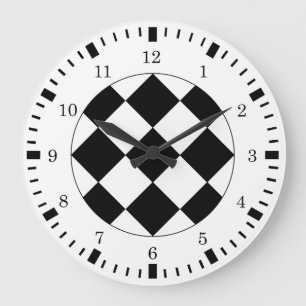 Horloge murale de emballage blanche noire de thèm