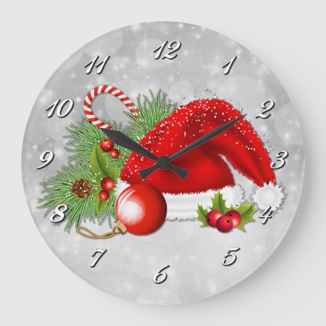 Horloge murale de fête de Noël de casquette de (Recto)