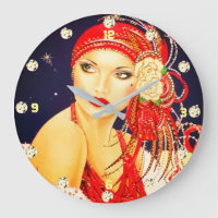 Horloge murale de fille Gatsby Art déco des années
