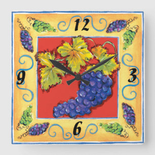 Horloge murale de groupe de raisin