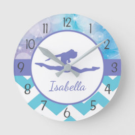 Horloge murale de gymnastique sarcelle violet