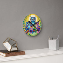 Horloge murale de hibou