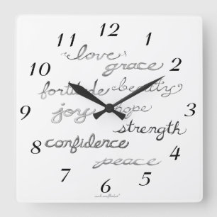 Horloge murale de inspiration de mots