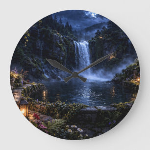 Horloge murale de jardin gothique à cascade de ros
