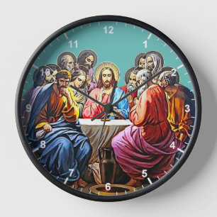 Horloge murale de Jésus et 12 disciples