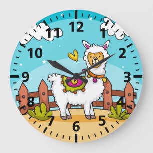 Horloge murale de la chambre pour enfant de llama 