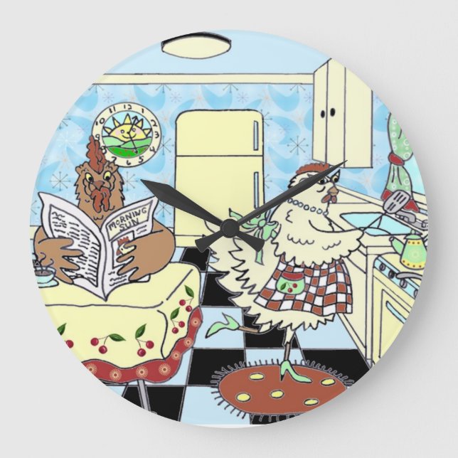 Horloge murale de la cuisine rétro amusante (Recto)