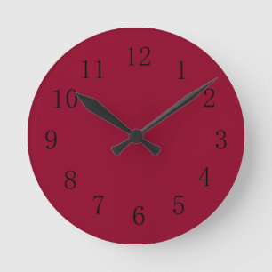 Horloge murale de la cuisine rouge bordeaux