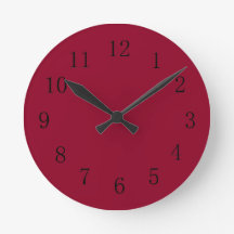Horloge murale de la cuisine rouge bordeaux