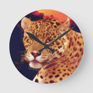 Horloge murale de la faune guatémaltèque Jaguar