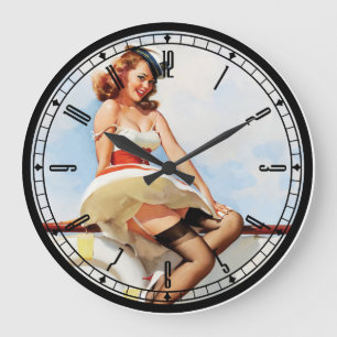 Horloge murale de la fille Pin-