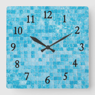 Horloge murale de la piscine bleue