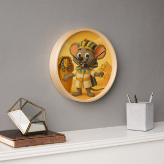 Horloge murale de la souris Pharaon | Dessin égypt