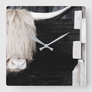 Horloge murale de la vache Highland, acrylique Car