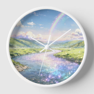 Horloge murale de la vallée de la rivière arc-en-c