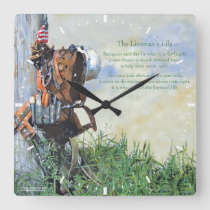 Horloge murale de la vie du monteur de lignes