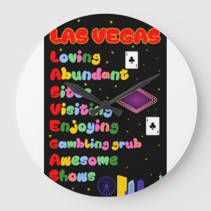 Horloge murale de l'acronyme touristique Las Vegas