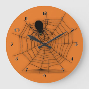 Horloge murale de l'araignée noire et orange