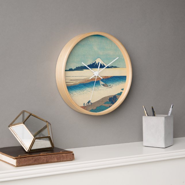 Horloge murale de l'art du bloc de bois japonais (Bureau)