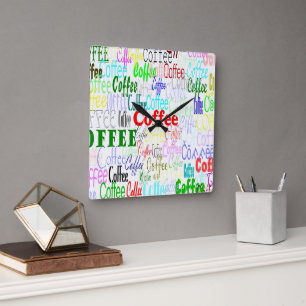 Horloge murale de l'auteur de café