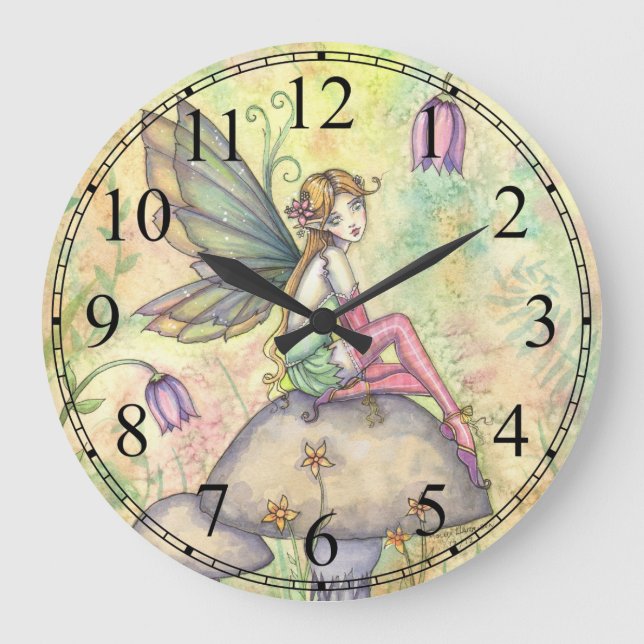 Horloge murale de l'Imaginaire fée aux fleurs mign (Recto)