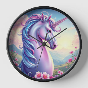 Horloge murale de l'Imaginaire Unicorne enchantée