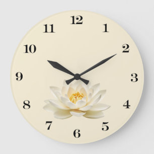 Horloge murale de Lotus blanc