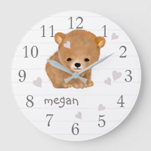 Horloge murale de l'ours Brown personnalisé