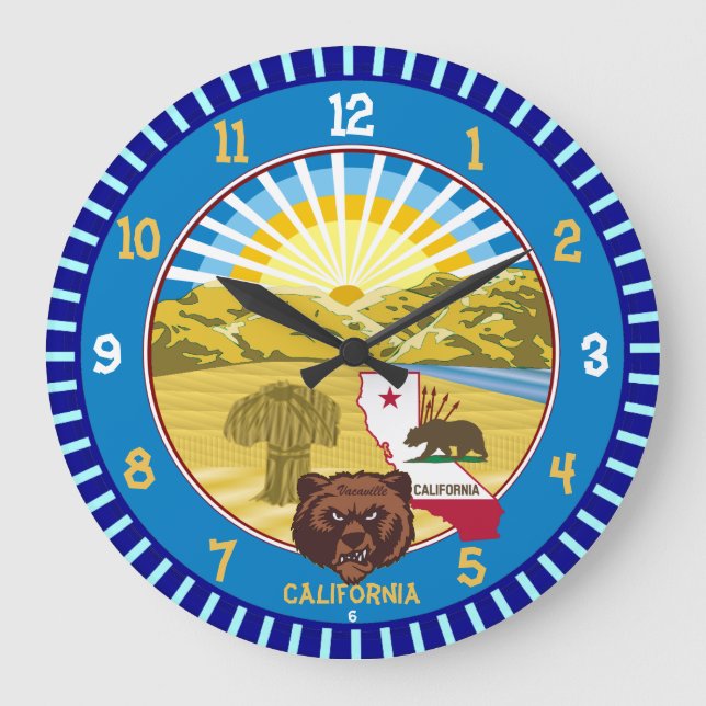 Horloge murale de l'ours de Californie (Nom de vil (Recto)
