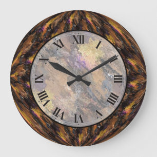 Horloge murale de marbre de Faux de brun d'oeil de